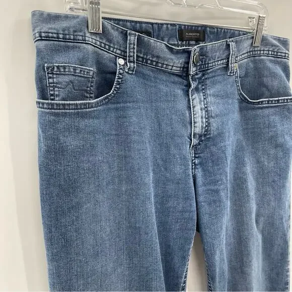 ALBERTO Luxury Pipe Regular Fit Coolmax Lightweight Jeans Size 32 Preppy Casual - Picture 3 of 15